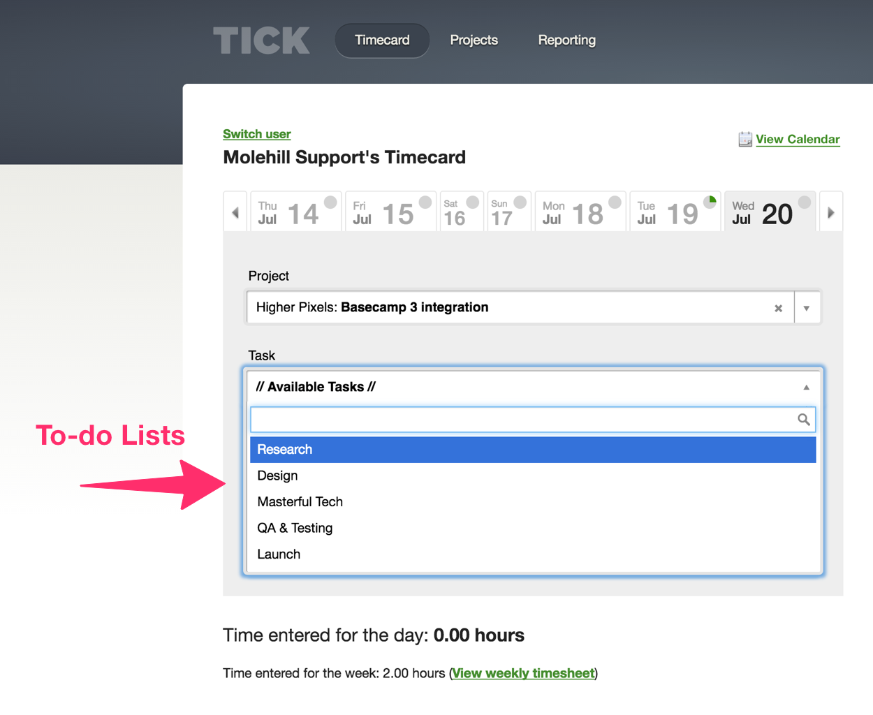 tick time tracking basecamp